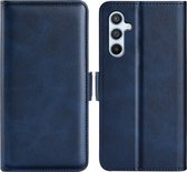 Samsung Galaxy A54 Hoesje - MobyDefend Luxe Wallet Book Case (Sluiting Zijkant) - Blauw - GSM Hoesje - Telefoonhoesje Geschikt Voor Samsung Galaxy A54