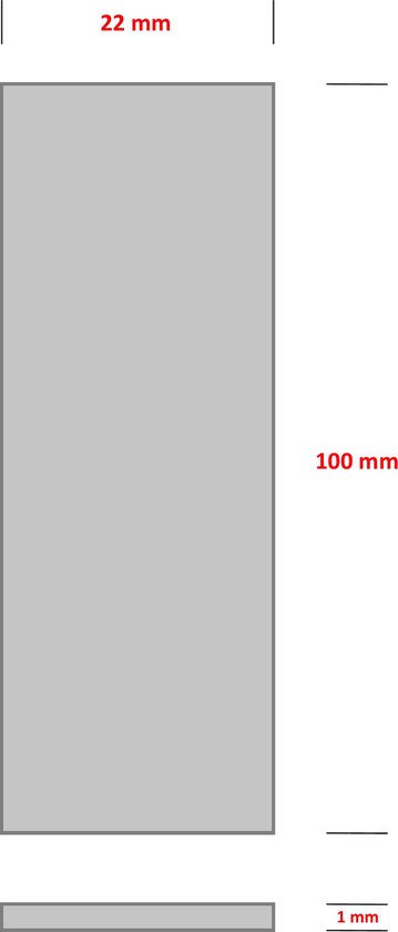 TQ4U Plaque de réglage - Plaque de remplissage - Cale de vitrage - 22 x 100 x 1 mm - Plastique - 100 pièces