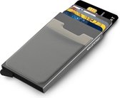 Walletstreet Uitschuifbare Pasjeshouder Plus 2 - Walletstreet Aluminium Creditcardhouder Card Protector Anti-Skim/ RFID Card Protector 7 Pasjes – Grijs/Grey