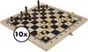 Afbeelding van het spelletje 10 Schaakborden Met Schaakstukken van In Round - Hout Schaakspel - Schaakset Bordspellen Voor Volwassenen - Chess Board Wood - Familie Schaakbord Denkspel - Strategisch Spel – Schaken – Bordspelen - Bordspelletje
