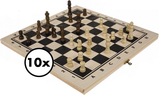 Afbeelding van het spel 10 Schaakborden Met Schaakstukken van In Round - Hout Schaakspel - Schaakset Bordspellen Voor Volwassenen - Chess Board Wood - Familie Schaakbord Denkspel - Strategisch Spel – Schaken – Bordspelen - Bordspelletje