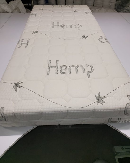 Kikishop - HEMP Matras 120x200x21 Koudschuim -Gecertificeerd - Afritsbaar Wasbaar Tijk - Anti Bacterieel -Gratis Retour