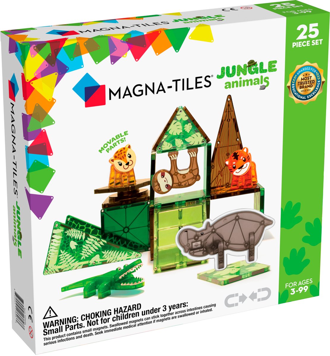Magna Tiles - Jungle Animals Dieren - Magnetisch Speelgoed 25st