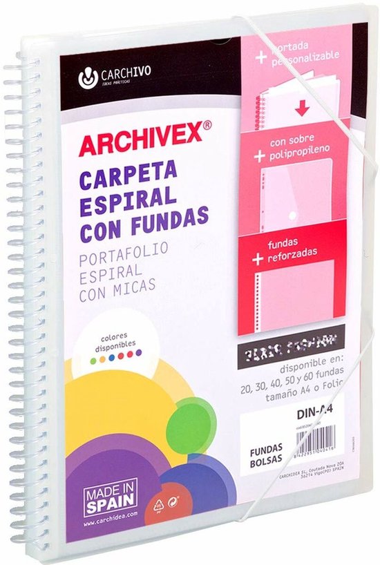 Inbinden Map Organiser Map Carchivo Archivex-Star Transparant A4 Spiraal | bol
