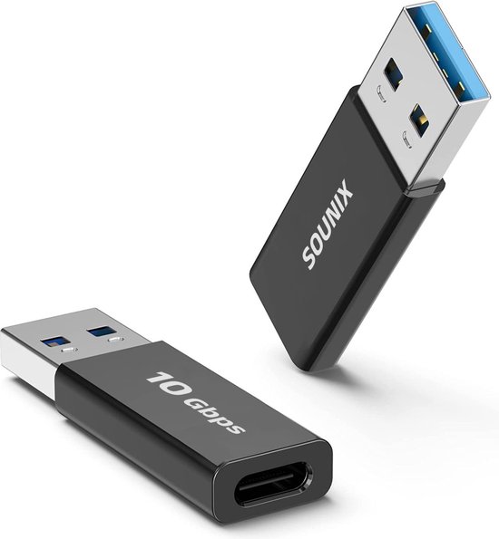 Supecesorio USB C auf USB 3.1 Adapter, 3 Stück USB C Buchse auf USB 3.1 A Buchse Konverter, 5 Gbit/s Übertragungsrate, Adapter A auf C, Zum Anschließen von Zwei Steckern Kabel