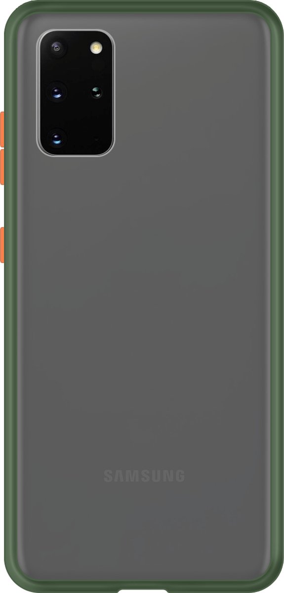 Telefoonglaasje Hoesje Geschikt voor Samsung Galaxy S20 Plus - Kunststof - Groen Transparant - Beschermhoes - Case - Cover