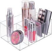 Cosmetica-organizer - voor badkamer en keuken - voor kaptafel, wastafel en gootsteen - modern/met 5 compartimenten/BPA-vrij plastic - doorzichtig