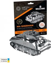 Metal Time 3D Metalen Bouwpakket M4 Sherman, MT070, 8x3,7x4,2cm