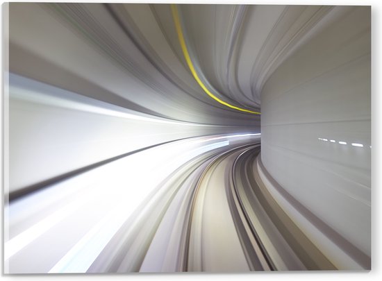 Acrylglas - Abstracte Tunnel in Grijs Tinten - 40x30 cm Foto op Acrylglas (Met Ophangsysteem)