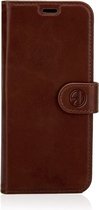 Apple iPhone 12 mini Rico Vitello Leather Book Case/wallet case/cover color Dark Brown