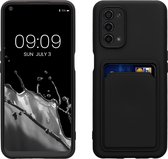 kwmobile telefoonhoesje geschikt voor Oppo A74 (5G) / A54 (5G) - Hoesje met pasjeshouder - TPU case in mat zwart