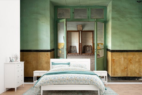 Deur - Groen - Architectuur - Glas - Behangpapier