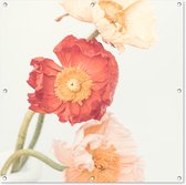 Tuindoek Bloemen - Rood - Natuur - Planten - 100x100 cm