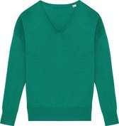 Lyocell TENCEL™ Damestrui sweater V-hals Gemstone Green - L