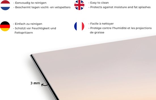 Spatscherm keuken 70x50 cm - Kookplaat achterwand Zee - Strand - Brug - Natuur - Zonsondergang - Muurbeschermer - Spatwand fornuis - Hoogwaardig aluminium