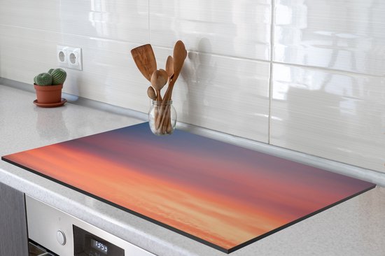 KitchenYeah® Inductie beschermer 85x52 cm - Zon - Lucht - Wolken - Roze - Kookplaataccessoires - Afdekplaat voor kookplaat - Inductiebeschermer - Inductiemat - Inductieplaat mat