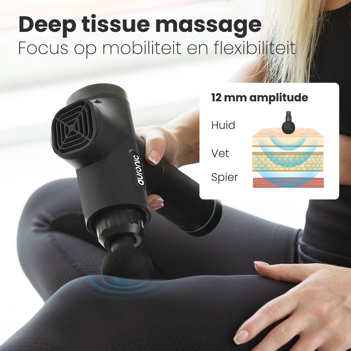 Auronic Massage Gun - Sport en Relax Massage - 6 Opzetstukken - 30 Standen  -... | bol