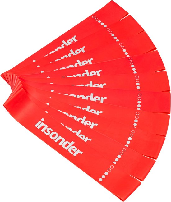 Insonder Fitness Weerstandsbanden Set van 10 - Heavy tot 9,0 kg - Resistance Band - Fitness Elastiek - Booty Band - Sport Elastiek Banden - Fitness Band - Mini Bands - Verschillende Weerstandsniveaus - Inclusief Ebook