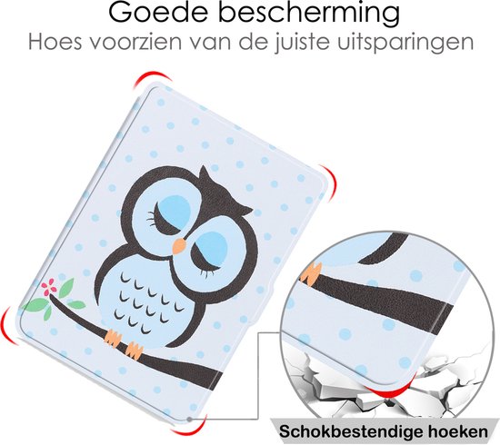 Hoes Geschikt voor Kobo Clara HD Hoesje Bookcase Cover Book Case Hoes Sleepcover - Uil van Echt Vente. — afbeelding 4