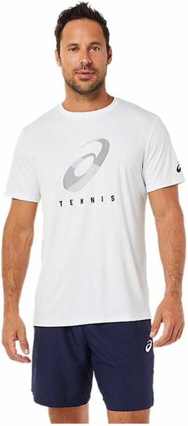 Asics Court M Spiral Tee Homme Wit - Taille XL
