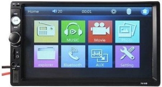 Instrument Pakket wraak HD Dubbel din autoradio 7". Bluetooth, USB, AUX, Handsfree met touchscreen  &... | bol.com