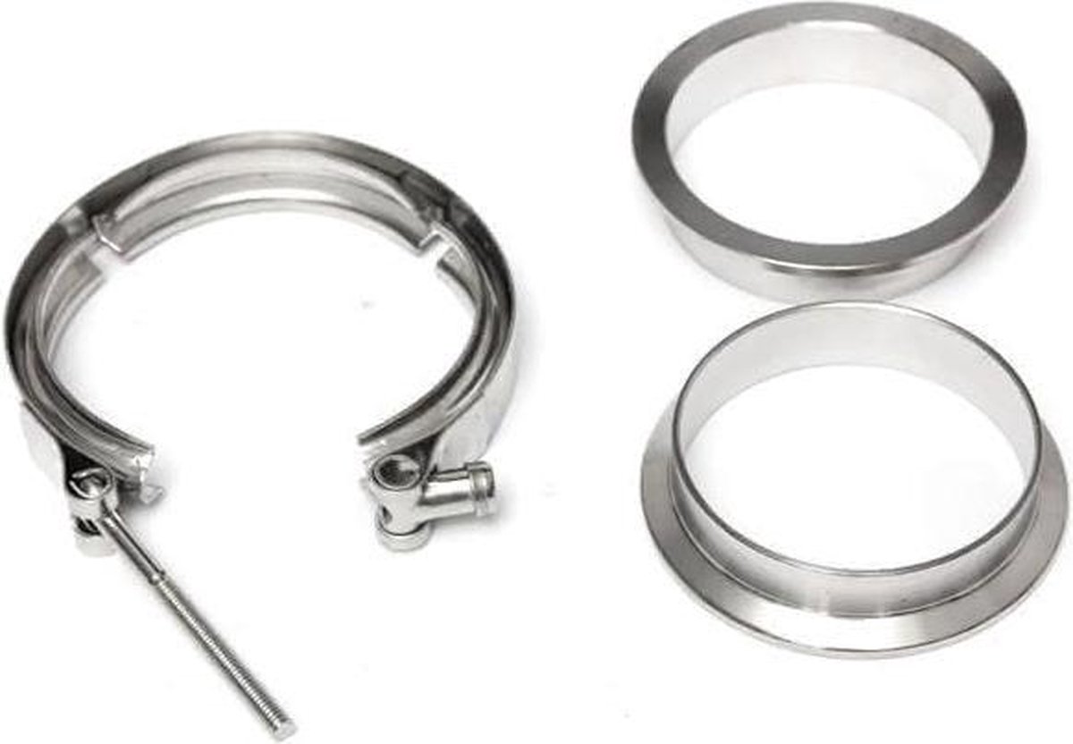 3 inch uitlaat V-band klemmen met Flens Down Pipe Intercooler RVS  Universele | bol.com