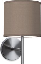 Home Sweet Home wandlamp Bling - wandlamp Mati inclusief lampenkap - lampenkap 16/16/15cm - geschikt voor E27 LED lamp - taupe