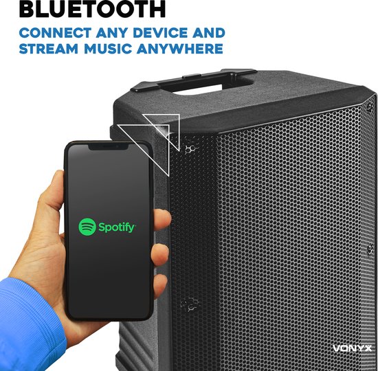 Speaker met Bluetooth - Vonyx VSA700 - 1000 Watt - Partybox met 2 microfoons - MP3 - USB - SD van Vonyx — afbeelding 5