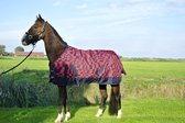 Buitendeken 200 gram rood/blauw paardendeken  - maat 195