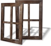Cadres de fenêtre en bois vintage muraux punk antique Décoration de la Home Décoration pour la maison ou l'extérieur, pas pour les photos, lot de 2 (40 x 28 cm) (marron)BESTOOL