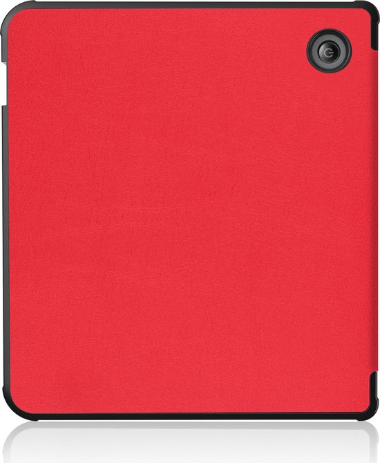 Hoes Geschikt voor Kobo Libra 2 Hoesje Bookcase Cover Hoes Trifold - Hoesje Geschikt voor Kobo Libra 2 Hoes Cover Case - Rood van Echt-Hoesje — afbeelding 3