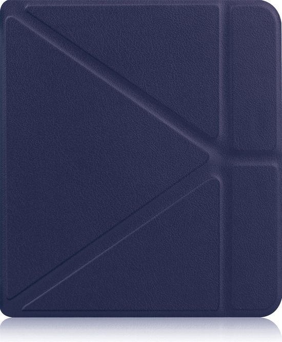 Hoes Geschikt voor Kobo Libra 2 Hoesje Bookcase Cover Hoes Trifold - Hoesje Geschikt voor Kobo Libra 2 Hoes Cover Case - Donkerblauw van Merkloos — afbeelding 3