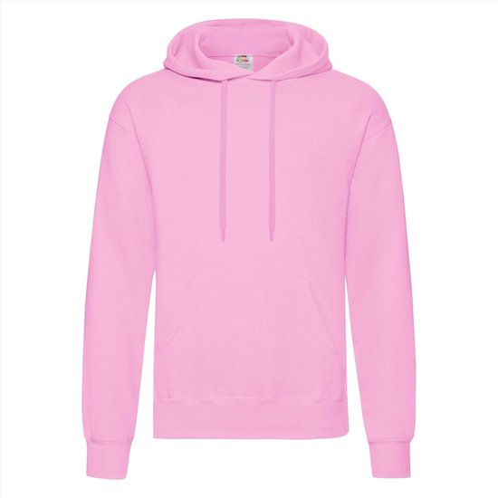 Fruit of the Loom Hoodie Light Pink Maat L dubbellaagse capuchon