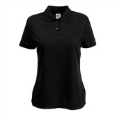 Fruit of the Loom - Dames-Fit Pique Polo - Zwart - XXL