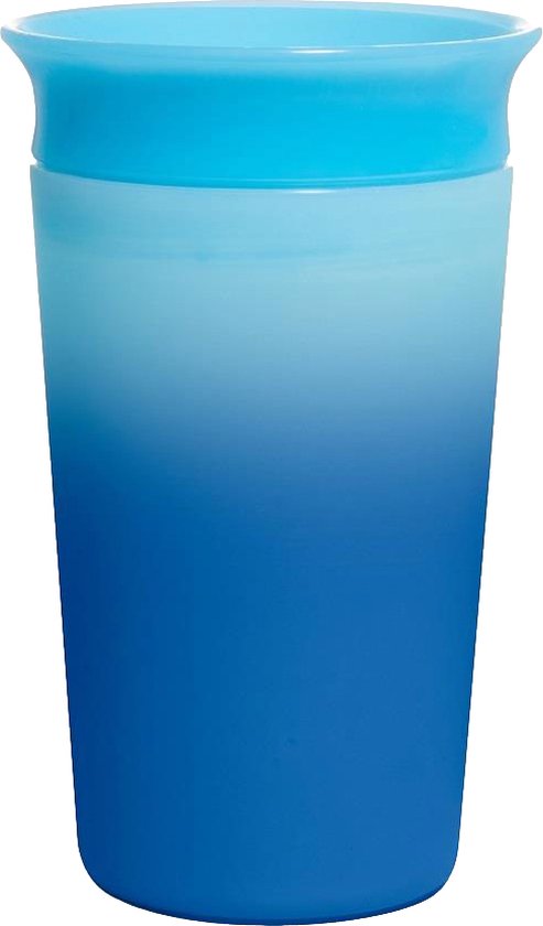 Munchkin Miracle Anti-Lek 360° Drinkbeker - Sippy Cup - Veranderd van Kleur - Warmtegevoelig - Oefenbeker voor Baby en Kind - 266ml - Blauw - Munchkin