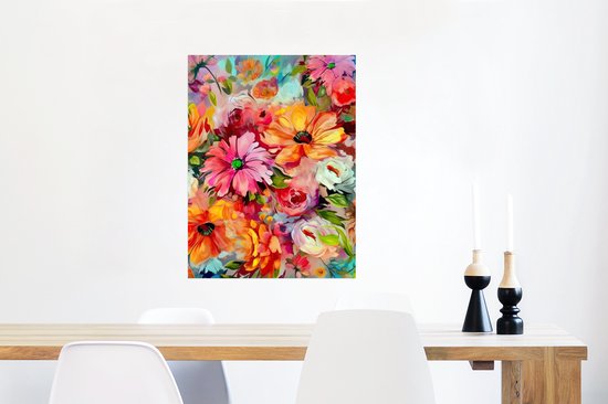 Affiche Fleurs - Coloré - Art - Peinture à l'huile - 60x80 cm