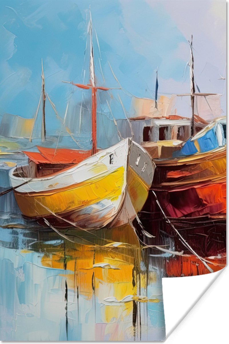 Poster Boten - Kunst - Kleuren - Schilderij - 60x90 cm