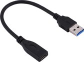 20cm USB 3.0 Male naar USB-C / Type-C 3.1 Vrouwelijke connectoradapterkabel, voor Samsung, LG, Huawe, Oneplus, Geschikt voor Xiaomi en andere smartphones (zwart)