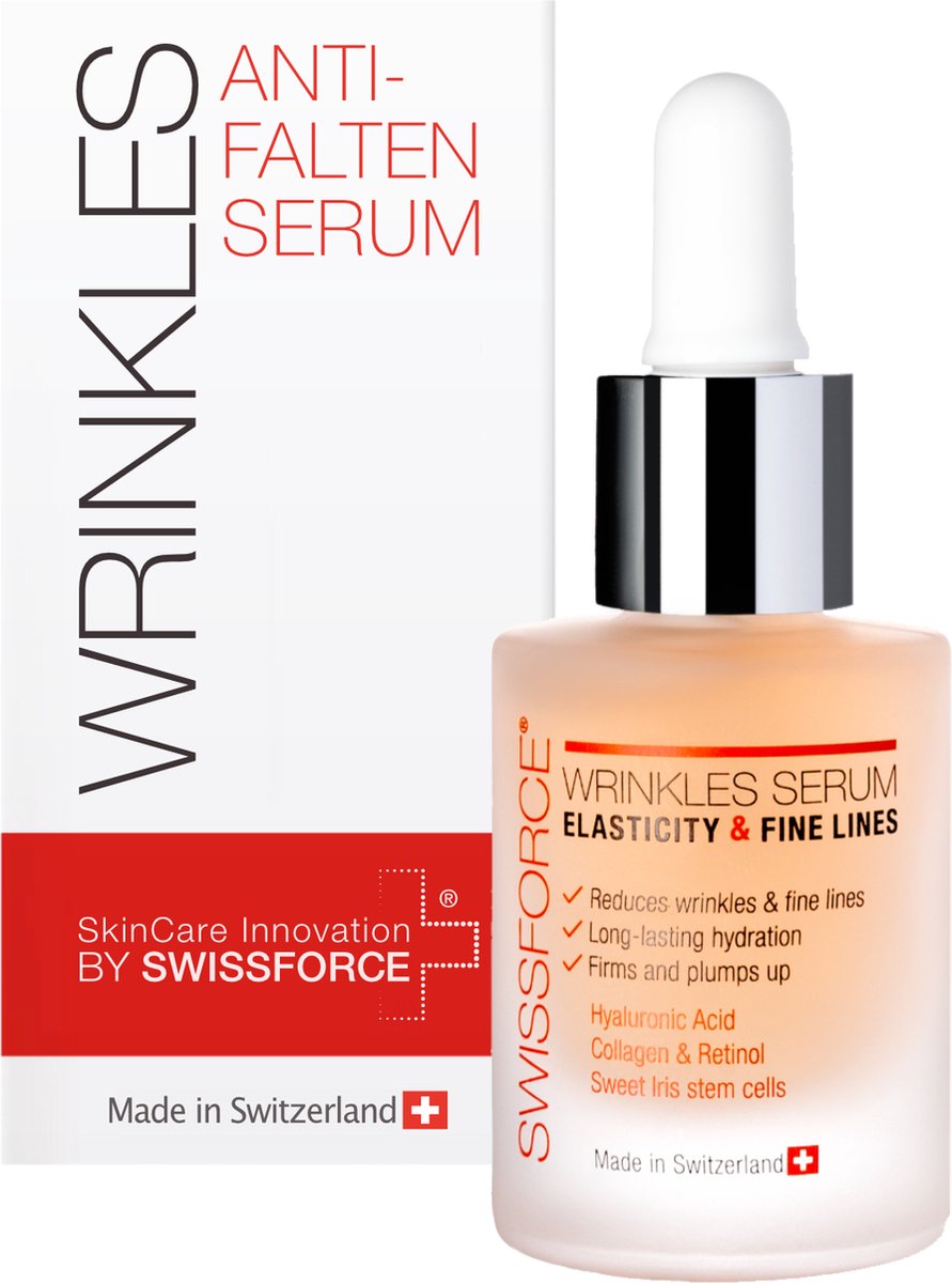 Swissforce Wrinkles - Alles-in-één Serum tegen Rimpels - Hoog Gedoseerd Hyaluronzuur en Retinol Serum voor Gezichtsverzorging / Hyaluronic acid for face