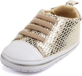 Gouden sneakers - Kunstleer - Maat 18 - Zachte zool - 0 tot 6 maanden