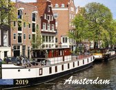 Kalender - Maandkalender Amsterdam 2019 - Groot 58x46cm - Jaarkalender