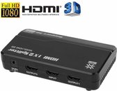 HUIYISHUN HDMI-200 1x2 HDMI-splitter voor HDTV, ondersteuning voor 3D & Full HD 1080P (zwart)