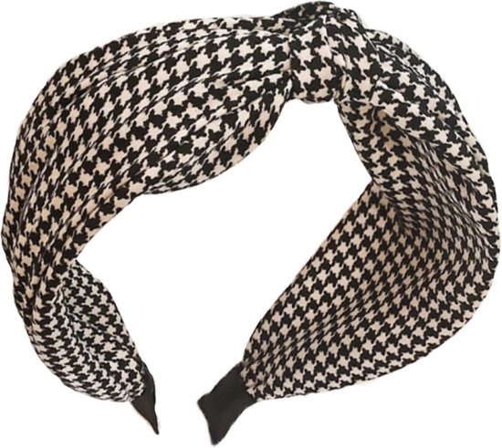 Turban haarband - Haarband met knoop - Zwart/Wit motief - Hoofdband