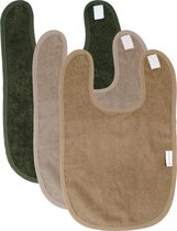 MamaLoes Uni Slab - 3-pack - Badstof - Groen/Zand/Nougat