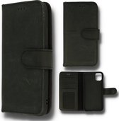 Apple IPhone X-XS Ledere Portemonnee Case Zwart- Schokbestendig Lederen Magnetische Case - 3x Kaarthouder - Blokkering TPU Shell Kickstand - Flip Cover - iPhone X-XS - Zwart