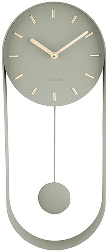 Karlsson Charm Pendule - Horloge Murale - Acier - 50x20x4,8cm - Vert (Vert Jungle)