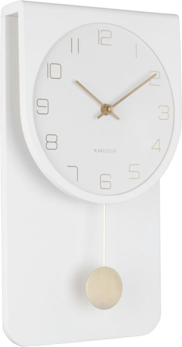 Karlsson Wandklok Casa Pendulum - Wit - 22x6x39cm - Modern