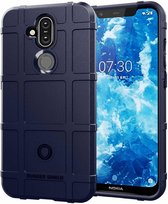 Nokia 7.1 hoes - Heavy Armor TPU Bumper - Blauw