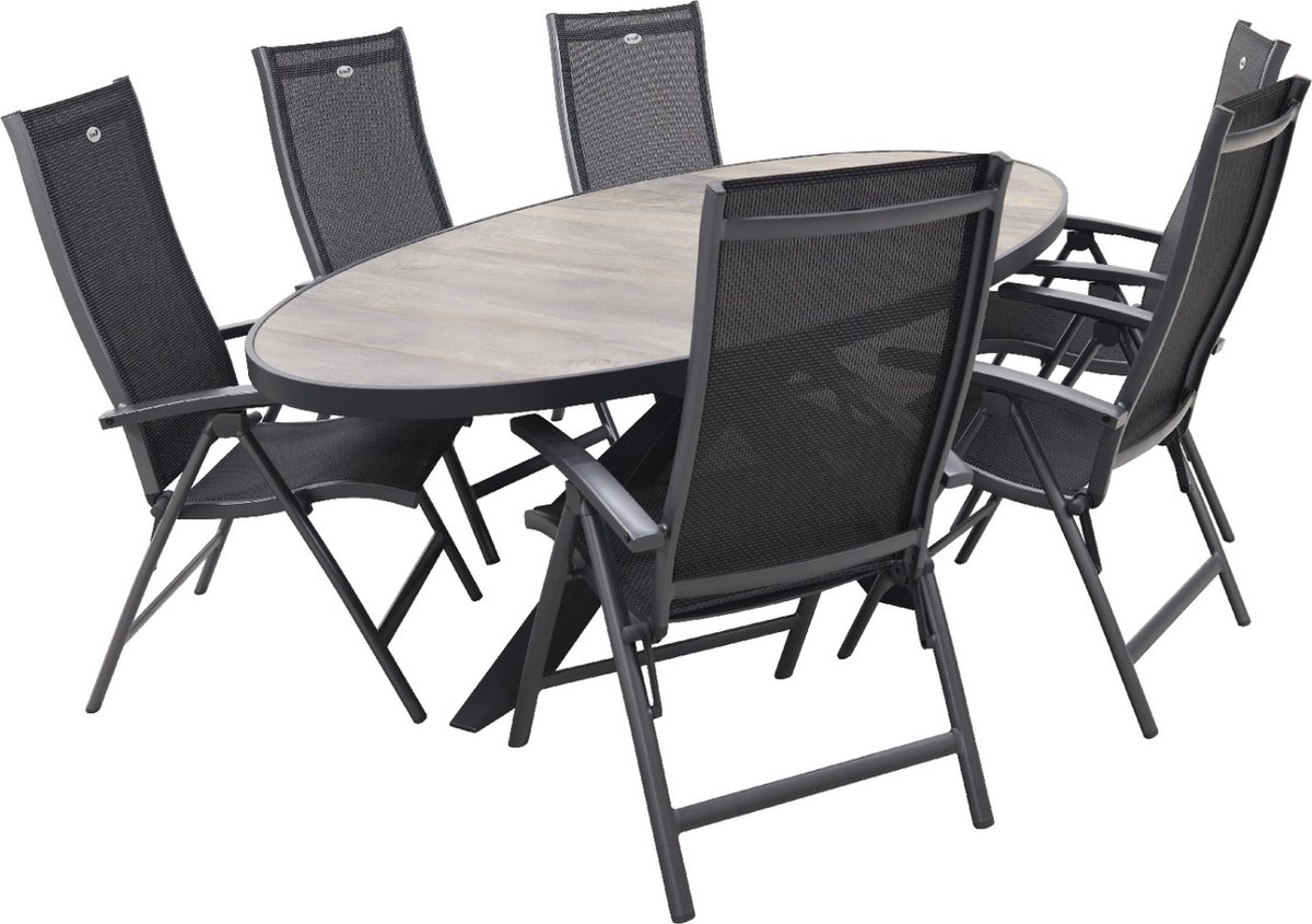 Hartman Salvatore/Silva salon de jardin ovale aspect bois 240x115 cm