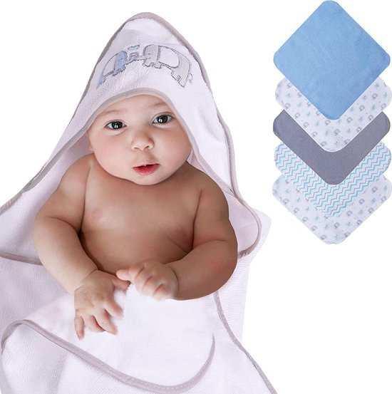 Serviette de bain bébé à capuche Softan avec gants de toilette, extra doux  et... | bol